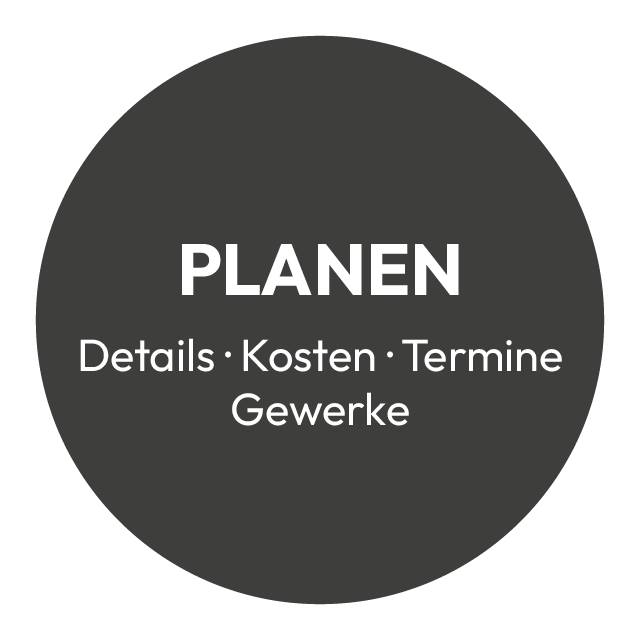 Der Button zeigt den dritten Schritt der Vorgehensweise von IBE bei Projekten