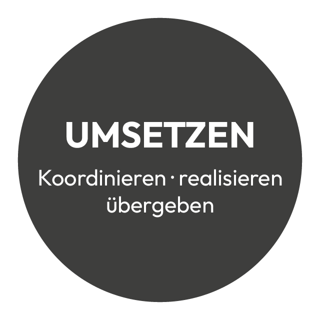 Der Button zeigt den vierten Schritt der Vorgehensweise von IBE bei Projekten